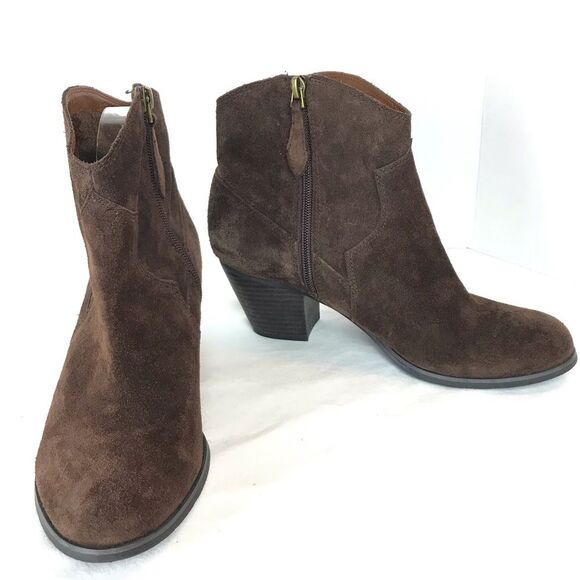 Franco Sarto Hutch Suede Booties Brown Sz 8 - Picture 2 of 7